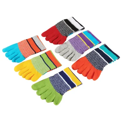 5 Pairs Multicolored Toe Socks