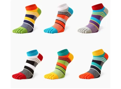 5 Pairs Multicolored Toe Socks - Image 6