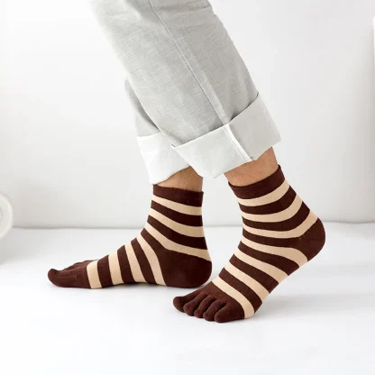 Toe Socks with Striped Print