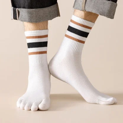 Printed Striped Separate Fingers Socks - Image 14