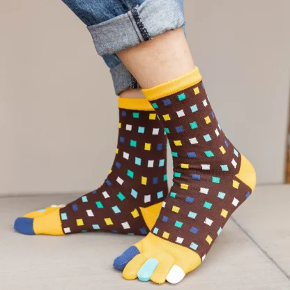 Toe Socks wtih Colorful Polka Dots Print - Image 5