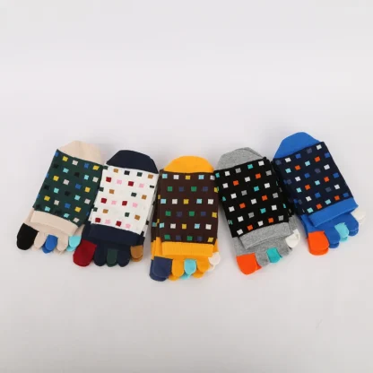 Toe Socks wtih Colorful Polka Dots Print - Image 7