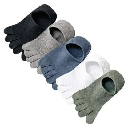 Breathable Plain Color Toe Socks - Image 7