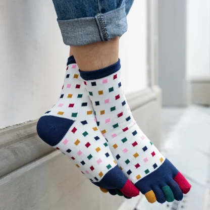 Toe Socks wtih Colorful Polka Dots Print - Image 12