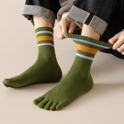 Printed Striped Separate Fingers Socks