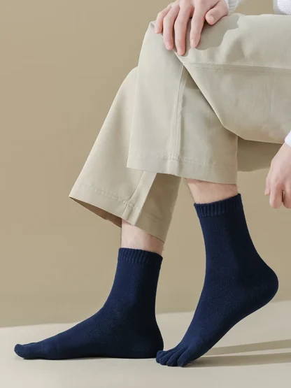 Solid Color Toe Socks with Cozy Fabric - Image 11