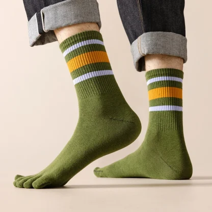 Printed Striped Separate Fingers Socks - Image 9