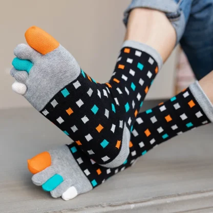 Toe Socks wtih Colorful Polka Dots Print - Image 14