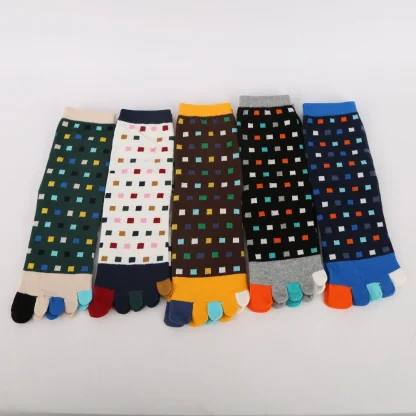 Toe Socks wtih Colorful Polka Dots Print - Image 3