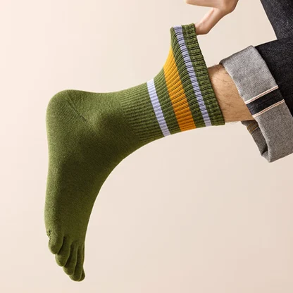 Striped Five Finger Men's Socks - Image 4