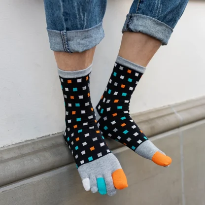 Toe Socks wtih Colorful Polka Dots Print - Image 13