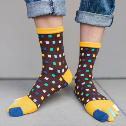 Toe Socks wtih Colorful Polka Dots Print - Image 10