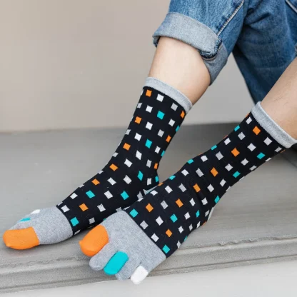 Toe Socks wtih Colorful Polka Dots Print - Image 6