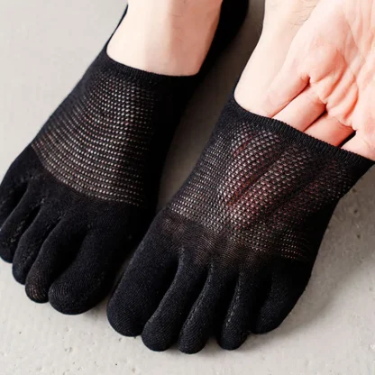 Breathable Plain Color Toe Socks - Image 8