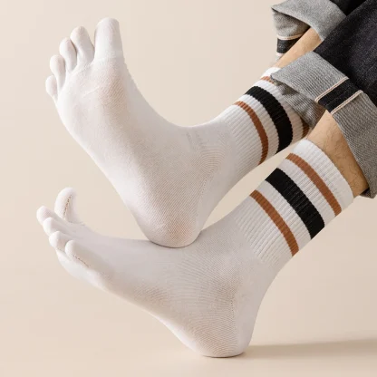 Printed Striped Separate Fingers Socks - Image 15