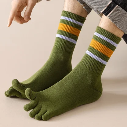 Printed Striped Separate Fingers Socks - Image 6