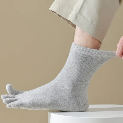 Solid Color Toe Socks with Cozy Fabric - Image 5