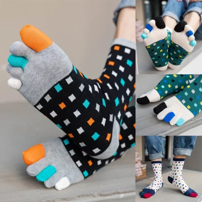 Toe Socks wtih Colorful Polka Dots Print - Image 2