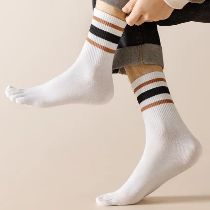 Printed Striped Separate Fingers Socks - Image 13