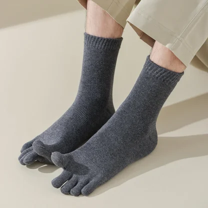 Solid Color Toe Socks with Cozy Fabric - Image 9