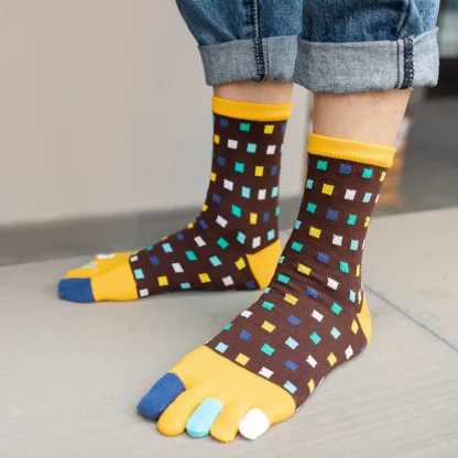 Toe Socks wtih Colorful Polka Dots Print - Image 9