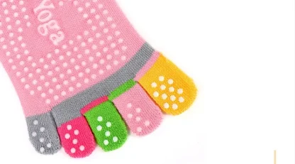 Colorful Trim Toe Socks with Anti-slip - Image 11