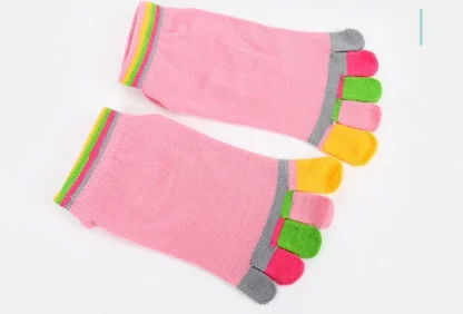 Colorful Trim Toe Socks with Anti-slip - Image 8