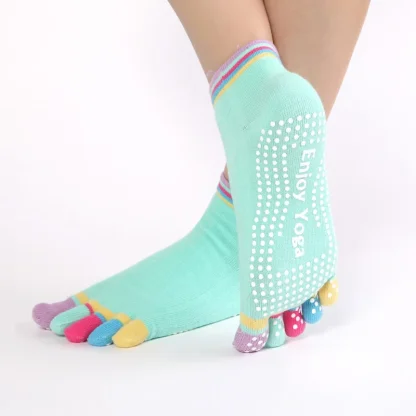 Colorful Trim Toe Socks with Anti-slip - Image 5