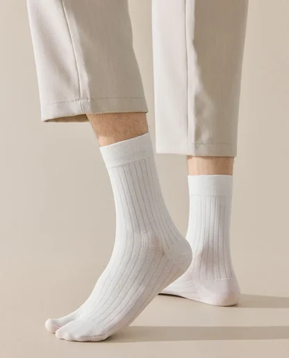 Casual Solid Color Socks with Split Design - Image 12