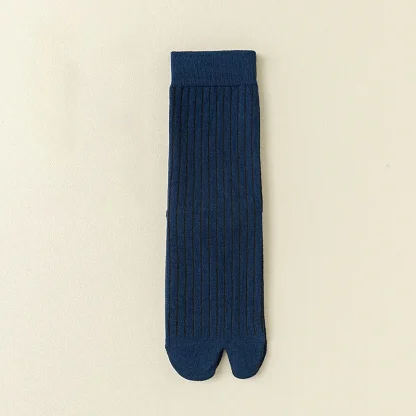 Casual Solid Color Socks with Split Design - Image 15