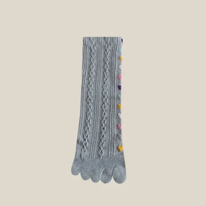 Crew Toe Socks with Colorful Hearts - Image 11