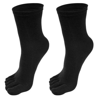 Five Finger Crew Socks with Solid Color - Image 6