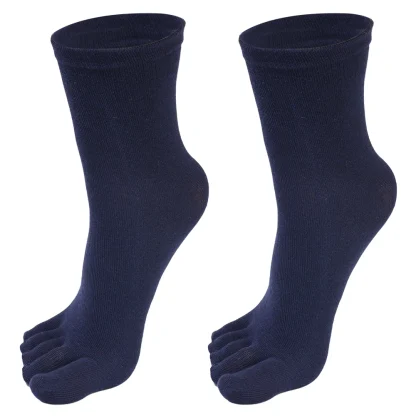 Five Finger Crew Socks with Solid Color - Image 10