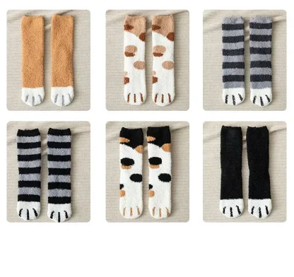 Cute Thermal Socks with Cat Paw Print - Image 9