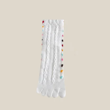 Crew Toe Socks with Colorful Hearts - Image 13