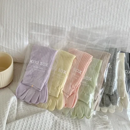 Light Solid Color Socks with Breathable Fabric - Image 14