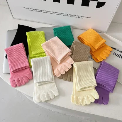 Plain Color Toe Socks with Sweat-absorbing - Image 2