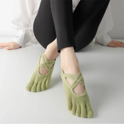 Non-Slip Toe Socks with Criss Cross Design - Image 7