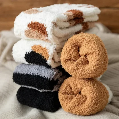 Cute Thermal Socks with Cat Paw Print - Image 2