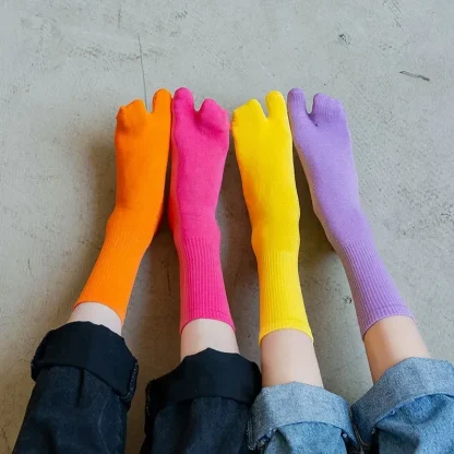 Plain Color Toe Socks with Sweat-absorbing - Image 6