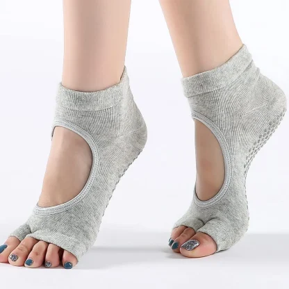 Anti-Slip Fingerless Socks with Cutout - Image 3