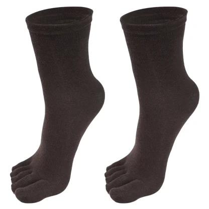 Five Finger Crew Socks with Solid Color - Image 11