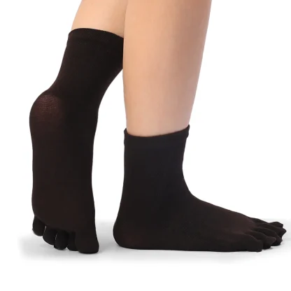 Five Finger Crew Socks with Solid Color - Image 5