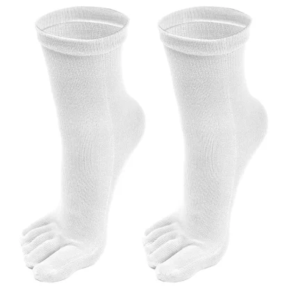 Five Finger Crew Socks with Solid Color - Image 8