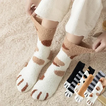 Cute Thermal Socks with Cat Paw Print - Image 8