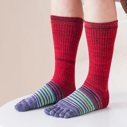 Large Size Toe Socks with Stripe Pattern - Image 3