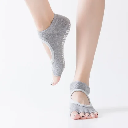 Fingerless Toe Socks with Non-slip Design - Image 2