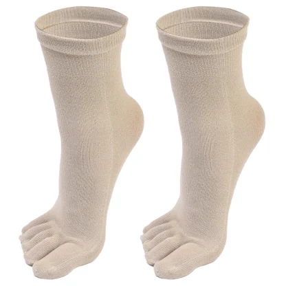 Five Finger Crew Socks with Solid Color - Image 12